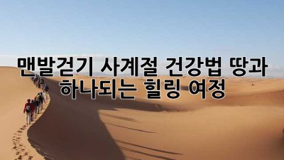 맨발걷기👣 사계절 건강법: 땅과 하나되는 힐링 여정 🏞️